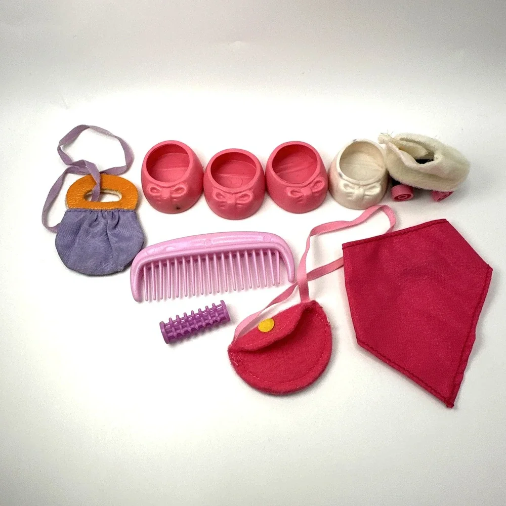 Vintage G1 My Little Pony Accessories Lot Hasbro Shoes Purse Comb Brush Bib
